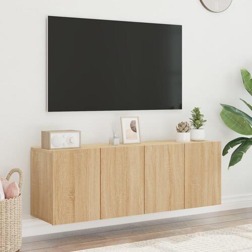 Væghængte tv-borde 2 stk. 60x30x41 cm sonoma-eg
