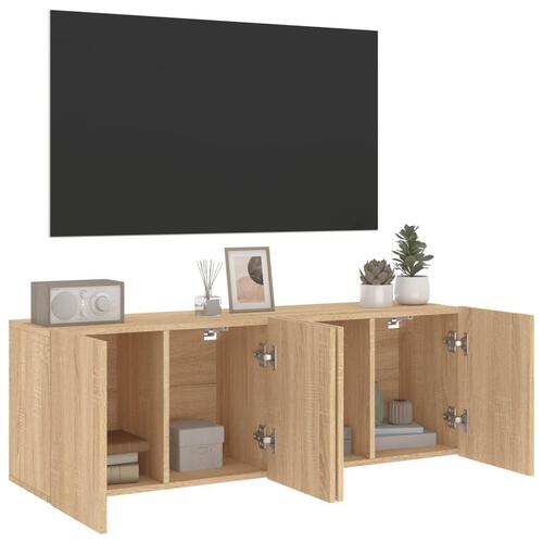 Væghængte tv-borde 2 stk. 60x30x41 cm sonoma-eg