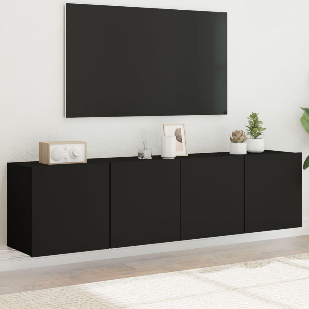 Væghængte tv-borde 2 stk. 80x30x41 cm sort