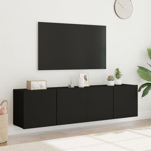 Væghængte tv-borde 2 stk. 80x30x41 cm sort