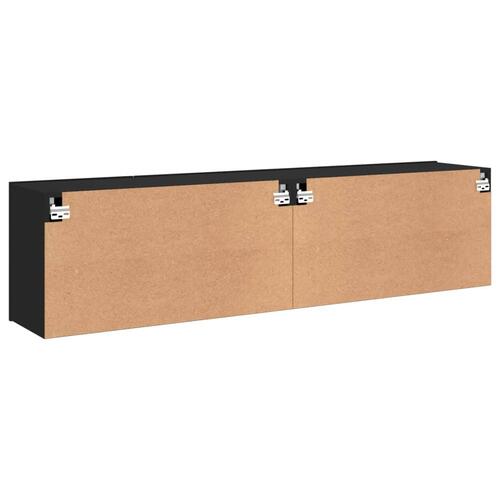 Væghængte tv-borde 2 stk. 80x30x41 cm sort