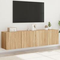 Væghængte tv-borde 2 stk. 80x30x41 cm sonoma-eg