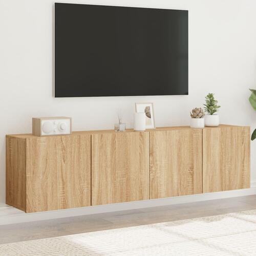 Væghængte tv-borde 2 stk. 80x30x41 cm sonoma-eg