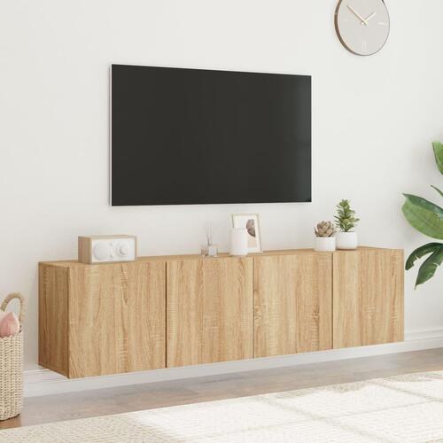 Væghængte tv-borde 2 stk. 80x30x41 cm sonoma-eg