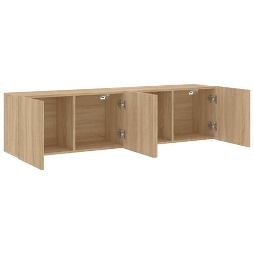 Væghængte tv-borde 2 stk. 80x30x41 cm sonoma-eg
