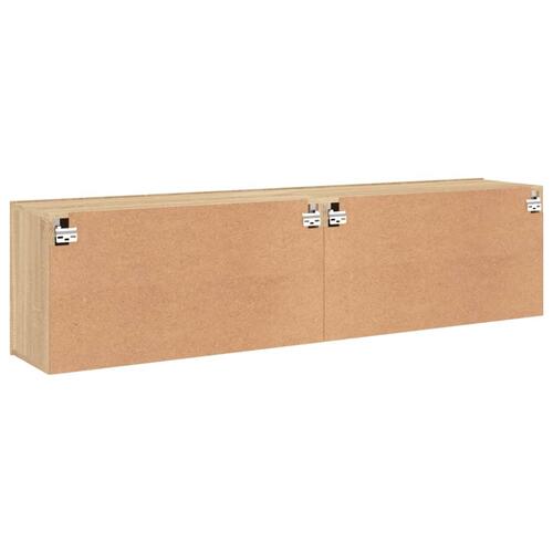 Væghængte tv-borde 2 stk. 80x30x41 cm sonoma-eg