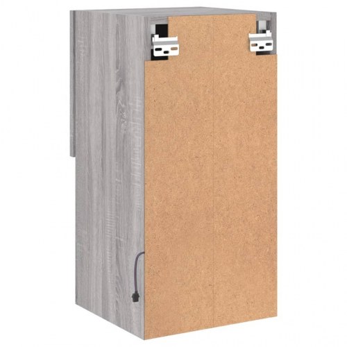 Væghængt tv-bord med LED-lys, 30,5×30×60 cm - grå sonoma-eg