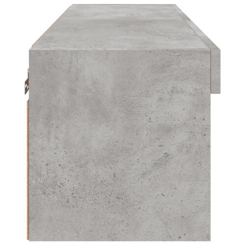 Sengebord med LED-lys 80x30x30 cm betongrå