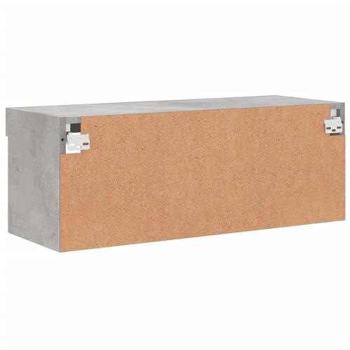 Sengebord med LED-lys 80x30x30 cm betongrå