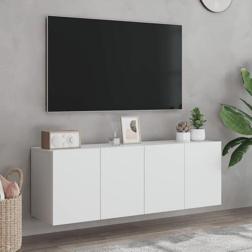 Væghængte tv-borde 2 stk. 60x30x41 cm hvid