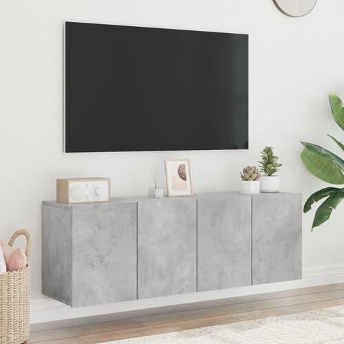 Væghængte tv-borde 2 stk. 60x30x41 cm betongrå