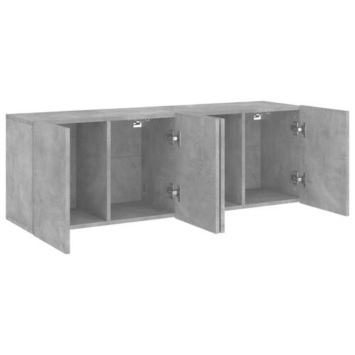 Væghængte tv-borde 2 stk. 60x30x41 cm betongrå