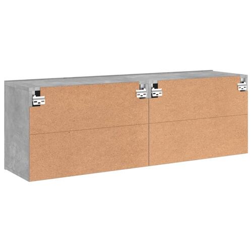 Væghængte tv-borde 2 stk. 60x30x41 cm betongrå