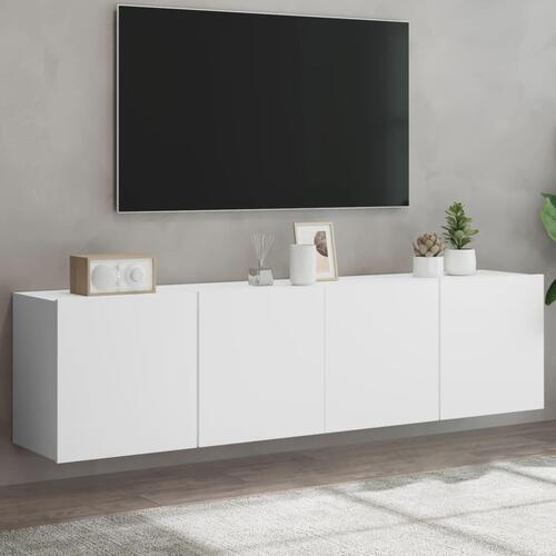 Væghængte tv-borde 2 stk. 80x30x41 cm hvid