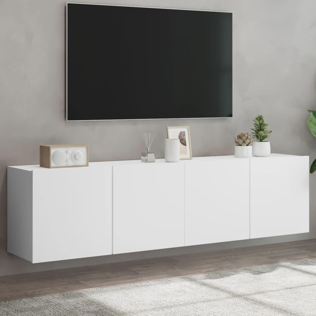 Væghængte tv-borde 2 stk. 80x30x41 cm hvid