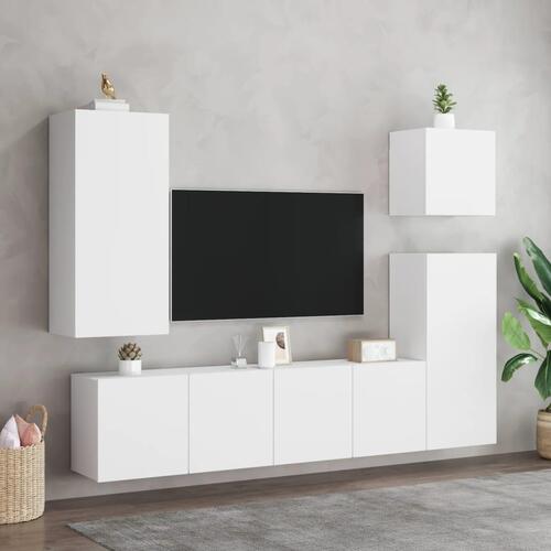 Væghængte tv-borde 2 stk. 80x30x41 cm hvid