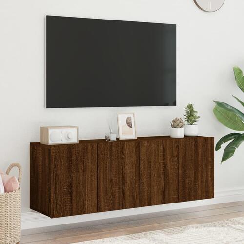 Væghængte tv-borde 2 stk. 60x30x41 cm brun egetræsfarve