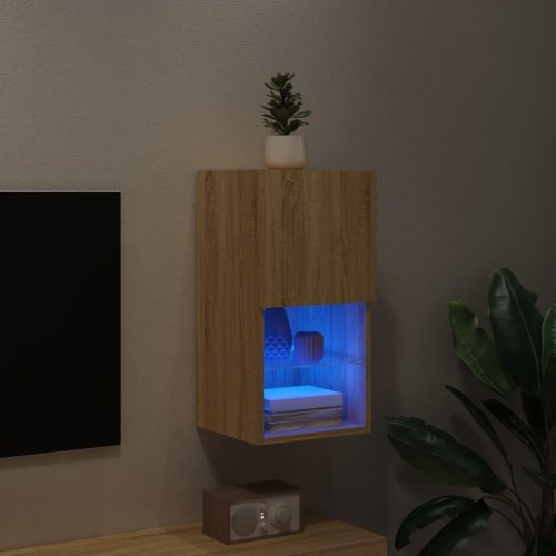 Tv-bord med LED-lys 30,5x30x60 cm sonoma-eg