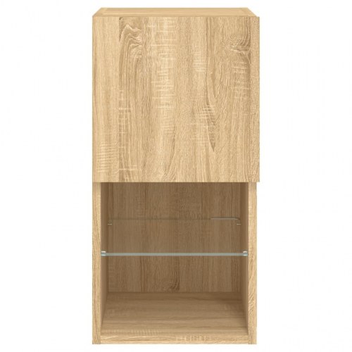 Tv-bord med LED-lys 30,5x30x60 cm sonoma-eg