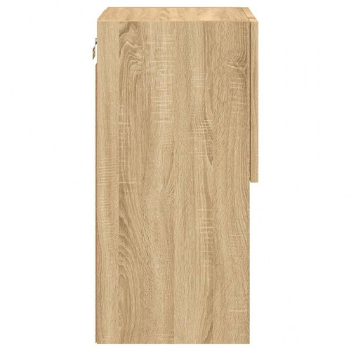 Tv-bord med LED-lys 30,5x30x60 cm sonoma-eg