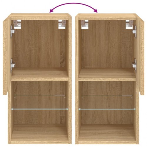 Tv-bord med LED-lys 30,5x30x60 cm sonoma-eg