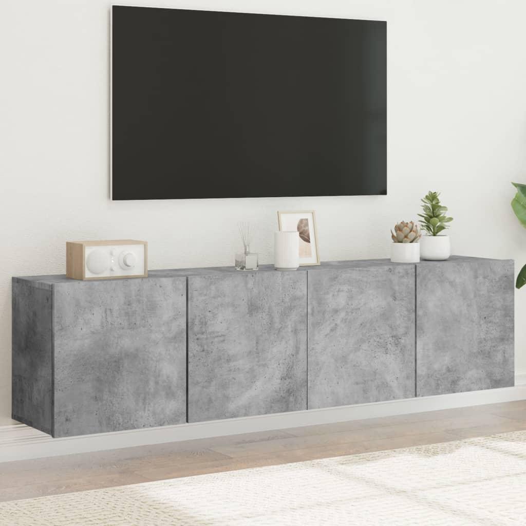 Væghængte tv-borde 2 stk. 80x30x41 cm betongrå