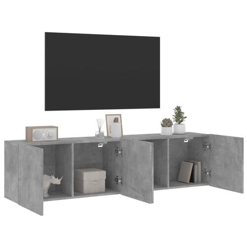 Væghængte tv-borde 2 stk. 80x30x41 cm betongrå