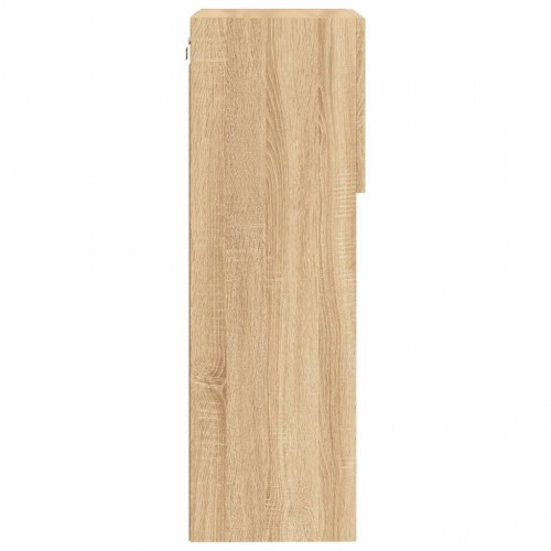 Væghængt tv-bord med LED-lys 40,5×30×90 cm - sonoma-eg
