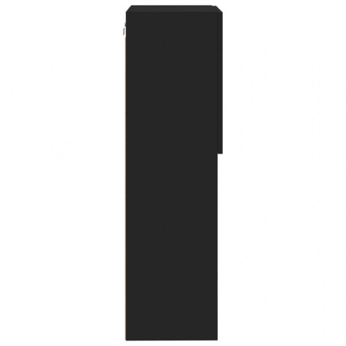 Væghængt tv-bord med LED-lys - 40,5 × 30 × 102 cm - sort