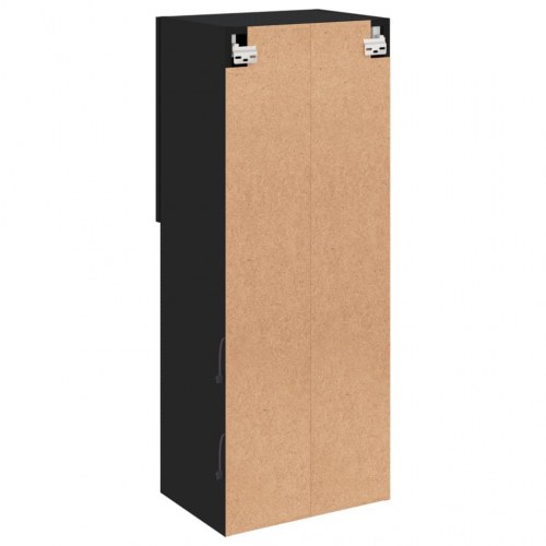 Væghængt tv-bord med LED-lys - 40,5 × 30 × 102 cm - sort