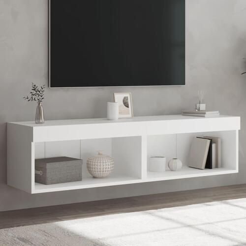Tv-borde med LED-lys 2 stk. 60x30x30 cm hvid