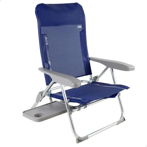 Strandstol Aktive Slim Foldbar Marineblå 47 x 89 x 57 cm (2 enheder)
