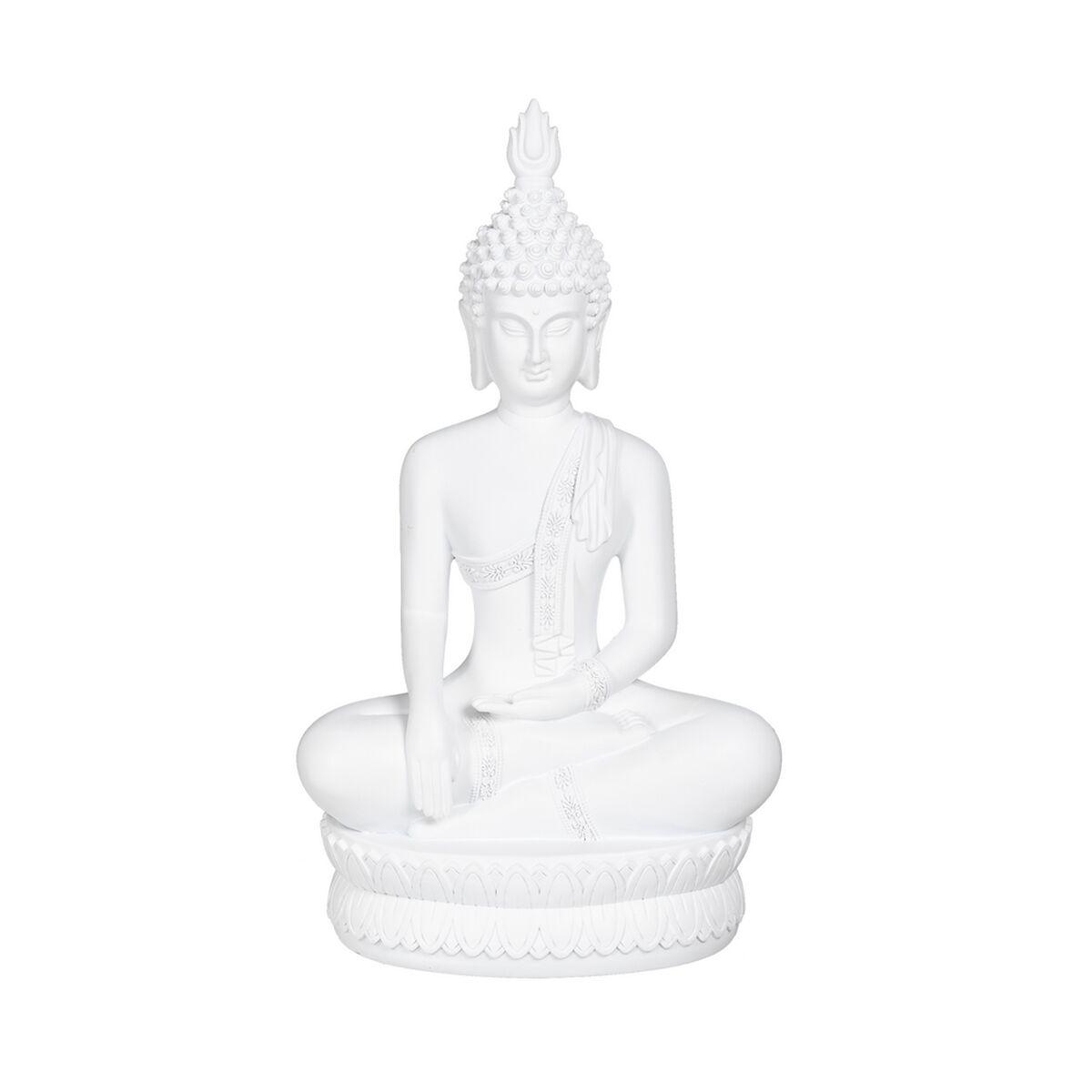 Dekorativ figur Hvid Buddha 19,2 x 12 x 32,5 cm