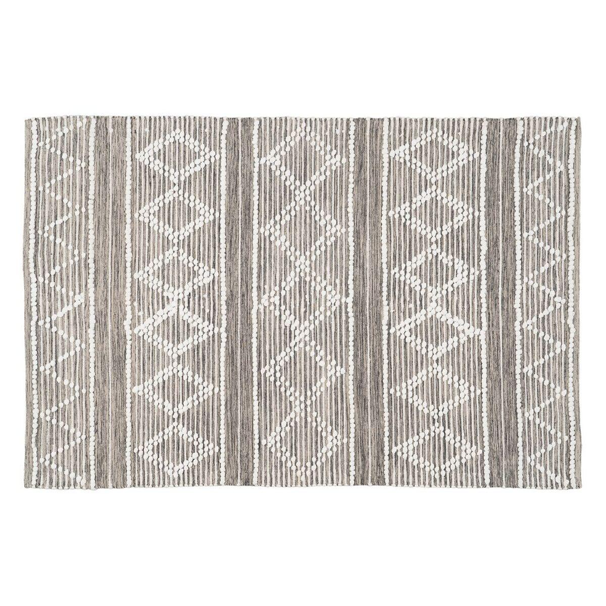 Tæppe Hvid Grå 60 % Bomuld 40 % Polyester 160 x 230 cm