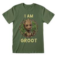 Kortærmet T-shirt Marvel Badge Grøn Unisex L