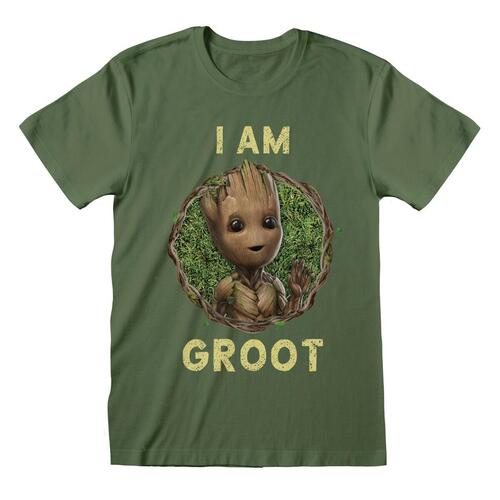 Kortærmet T-shirt Marvel Badge Grøn Unisex L