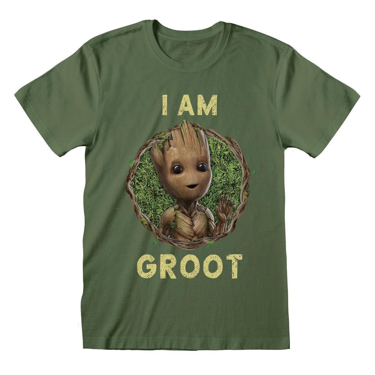 Kortærmet T-shirt Marvel Badge Grøn Unisex L