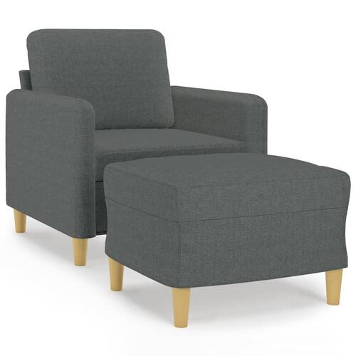 Sofastol med fodskammel 60 cm stof Mørkegrå