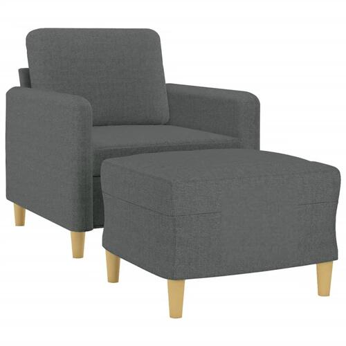 Sofastol med fodskammel 60 cm stof Mørkegrå