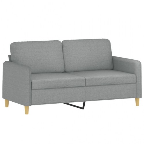 2-personers sofa med pyntepuder 140 cm - stof, lysegrå