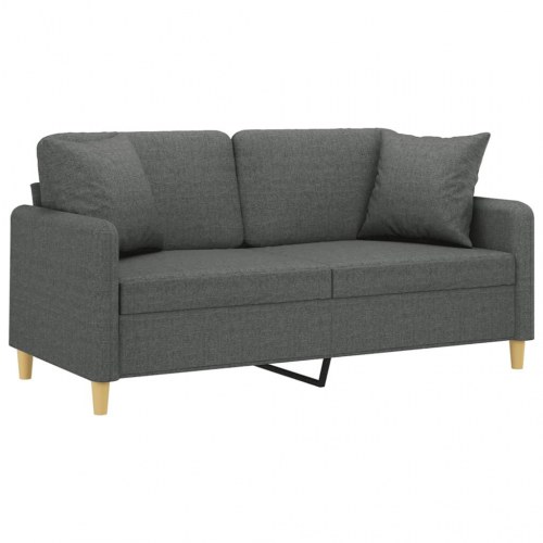 2-personers sofa med pyntepuder 140 cm - stof, mørkegrå