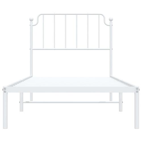 Sengeramme med sengegavl 90x190 cm metal hvid