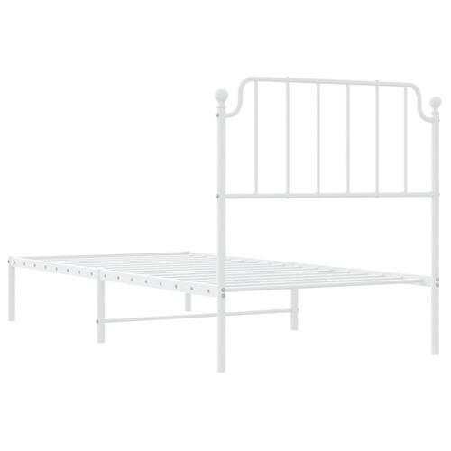 Sengeramme med sengegavl 90x190 cm metal hvid