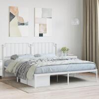 Sengeramme med sengegavl 180x200 cm metal hvid