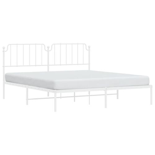 Sengeramme med sengegavl 180x200 cm metal hvid