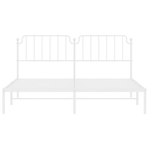 Sengeramme med sengegavl 180x200 cm metal hvid