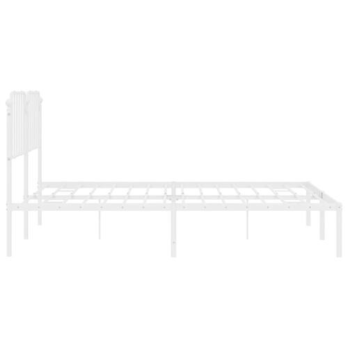 Sengeramme med sengegavl 180x200 cm metal hvid