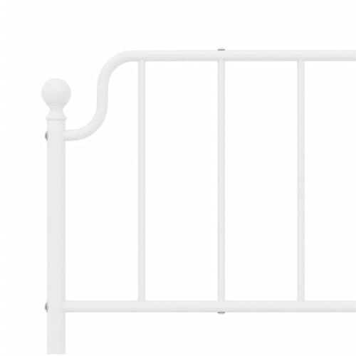 Sengeramme med sengegavl 180x200 cm metal hvid