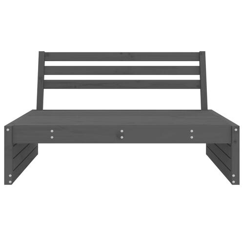 Midtermodul til havesofa 120x80 cm massivt fyrretræ grå
