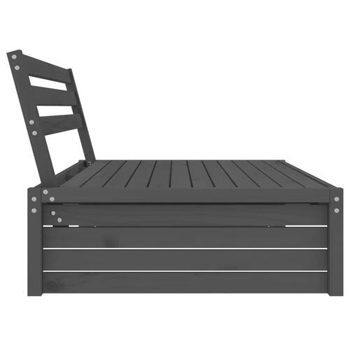 Midtermodul til havesofa 120x80 cm massivt fyrretræ grå